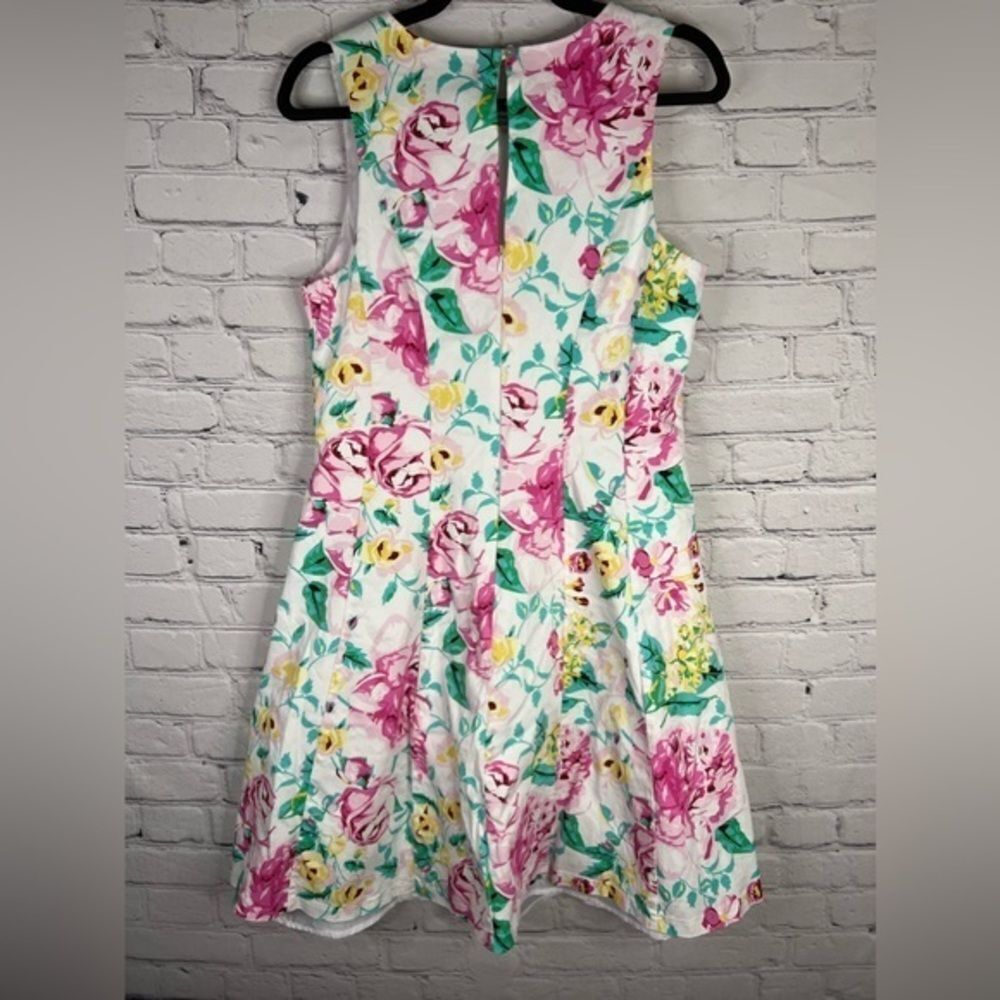 RN Studio by Ronni Nicole Floral Print Sleeveless Twirl Dress Pink Green size 14 - Picture 2 of 13